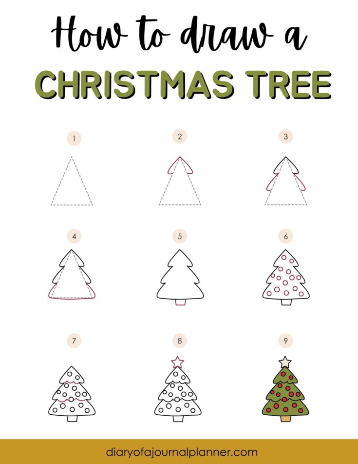 How To Doodle A christmas Tree step-by-step
