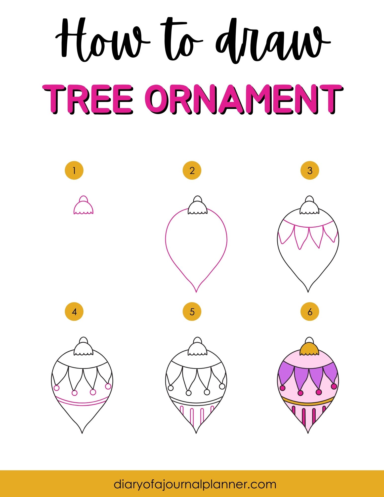 How To Doodle A christmas Bauble syep-by-step