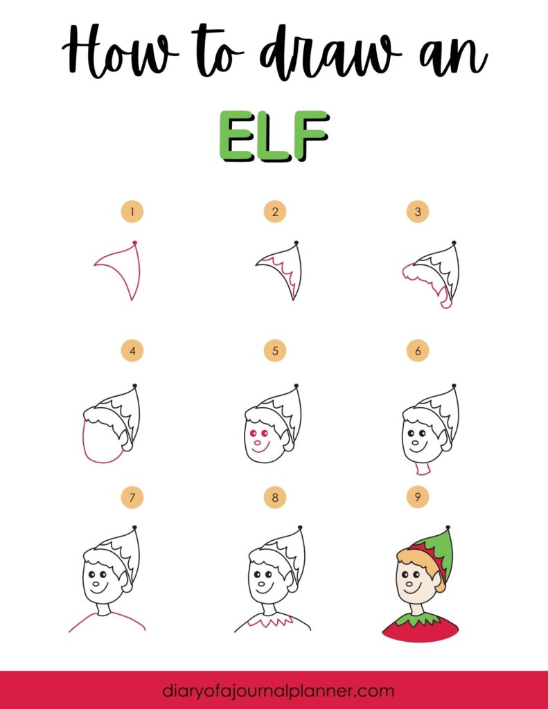 How To doodle An Elf step-by-step