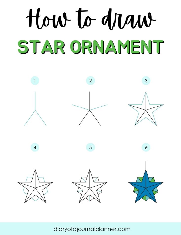 How To doodle Star Ornament step-by-step