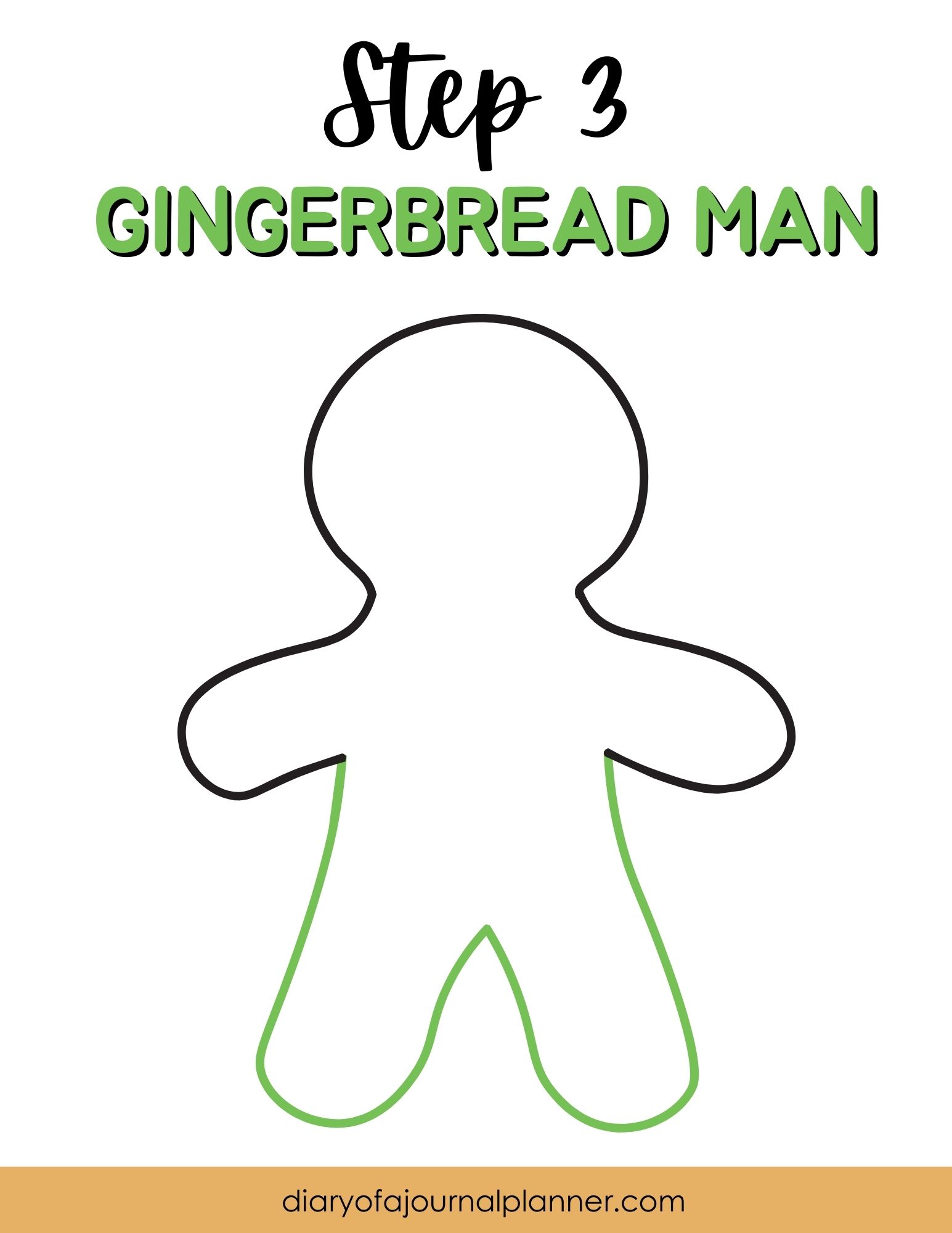 Step 3- Step-by-step gingerbread man