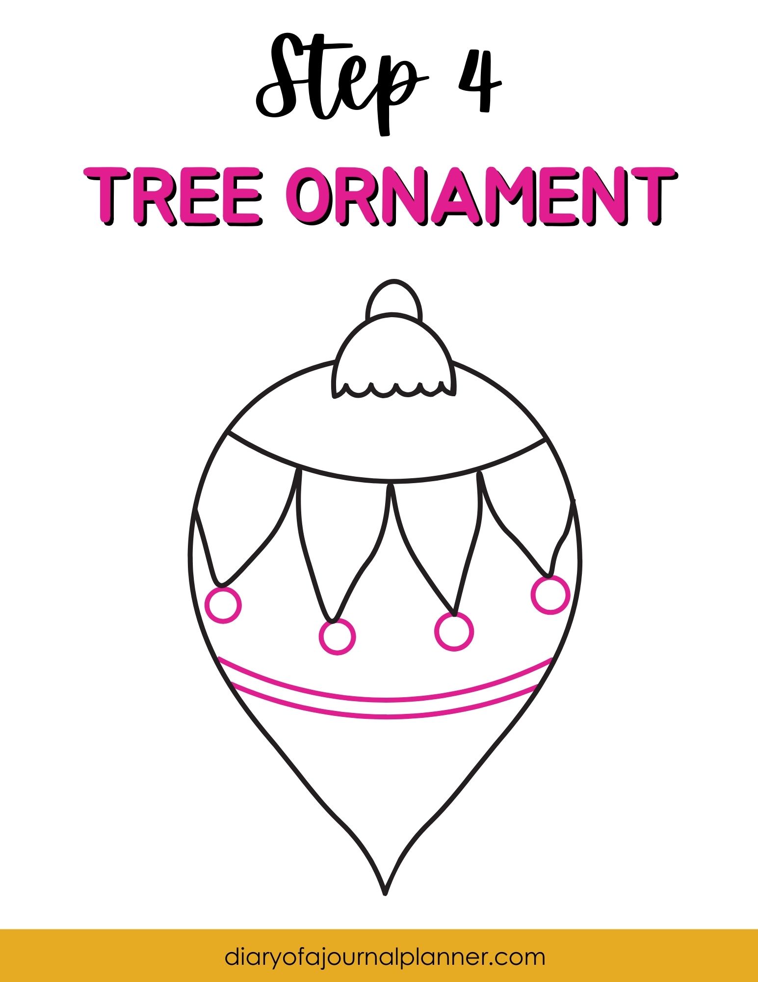 Step 4 - Easy christmas tree ornament doodling guide