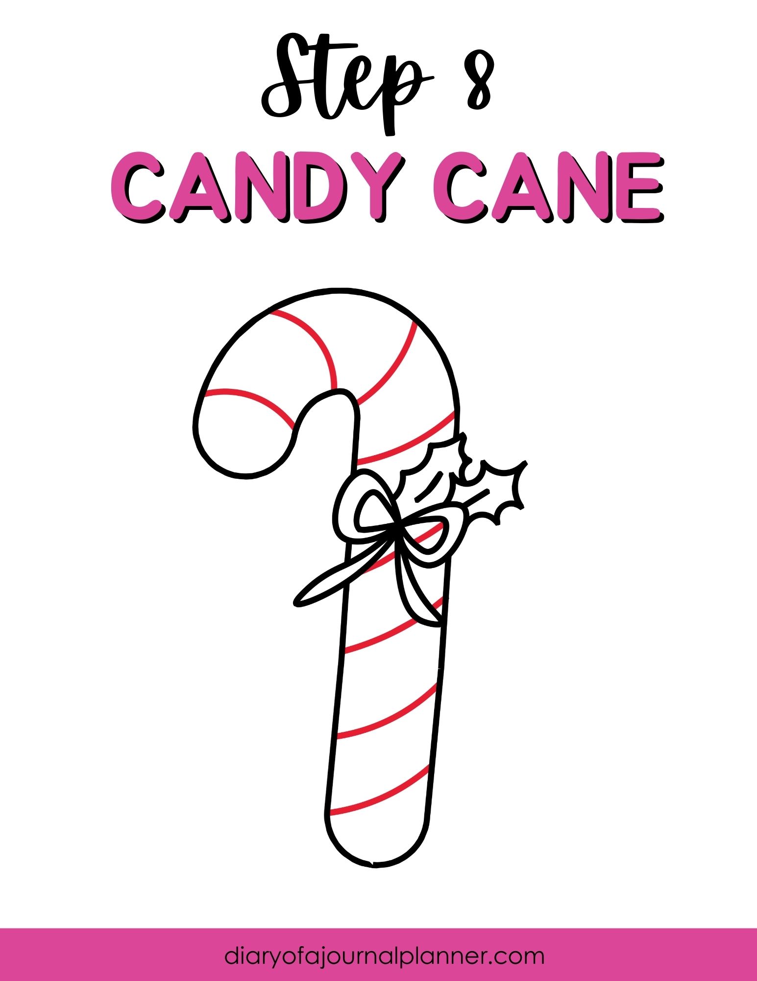 Step 8 - Easy Christmas candy cane doodle tutorial