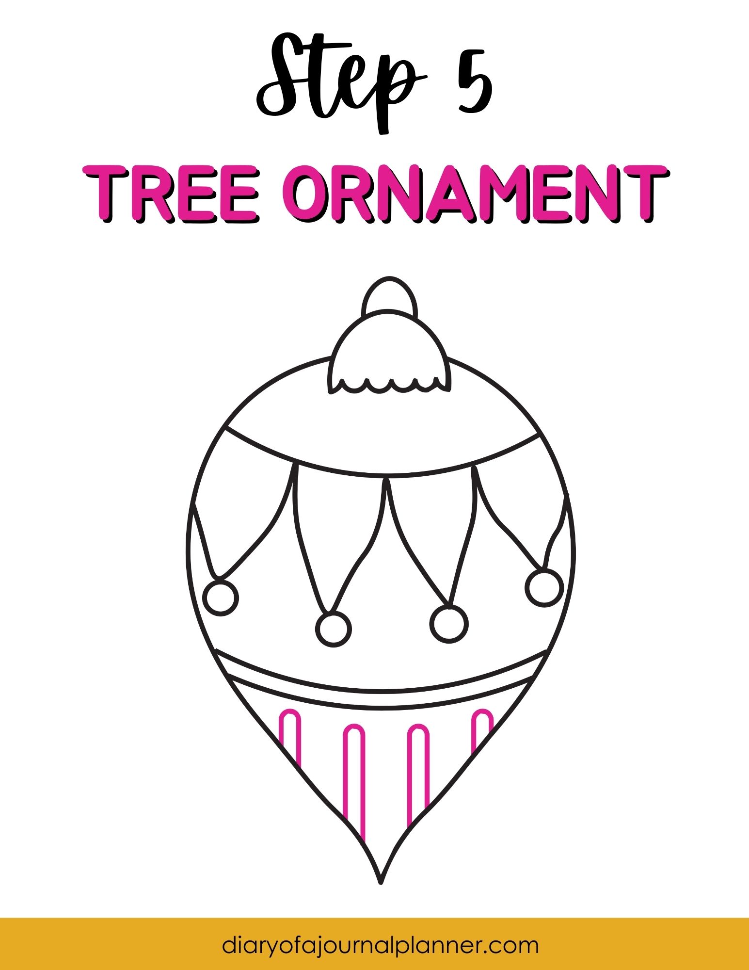 Step 5 - kids drawing tutorial for christmas tree bauble
