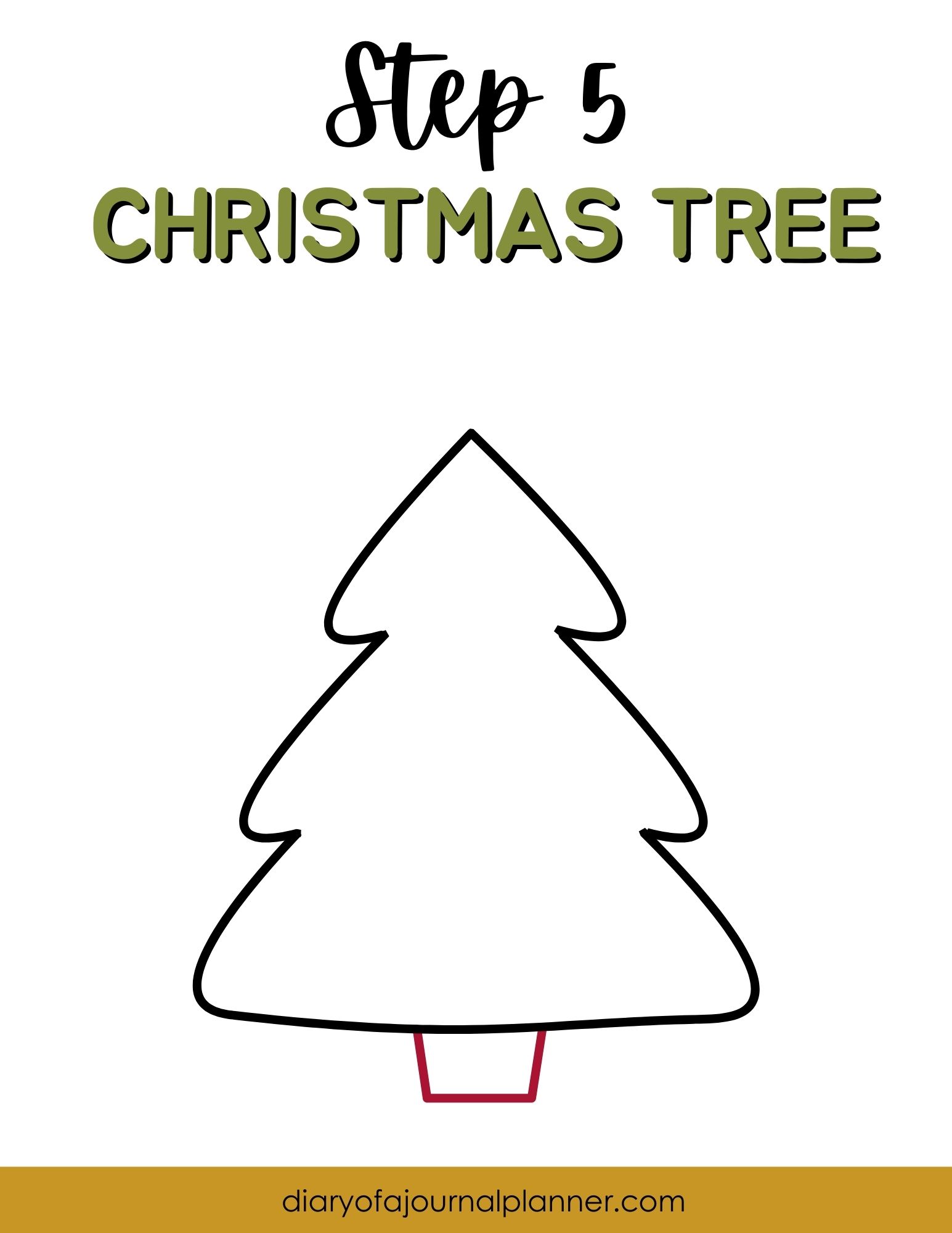 Step 5 - Easy Christmas Tree doodle tutorial