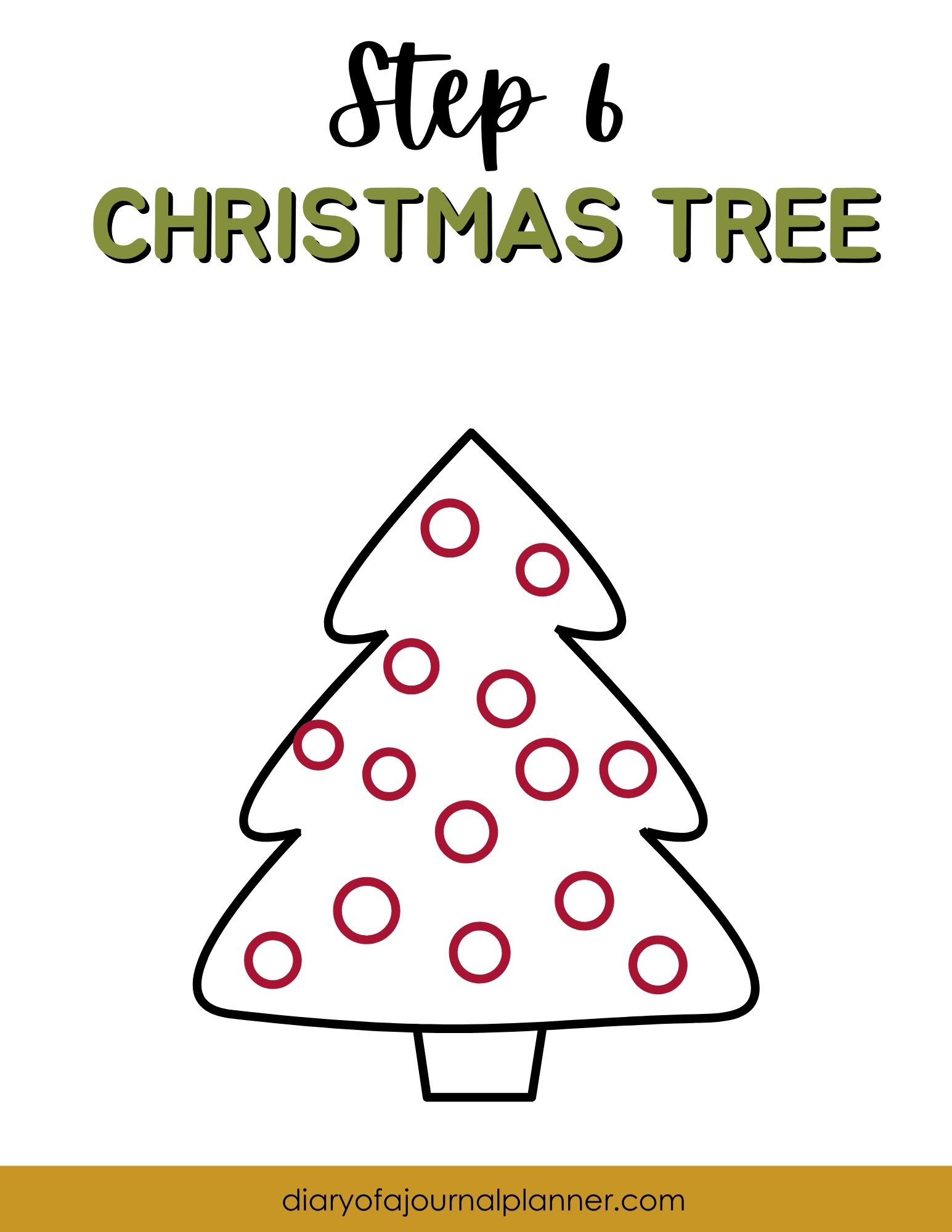 Step 6 - Easy Christmas Tree Drawing tutorial