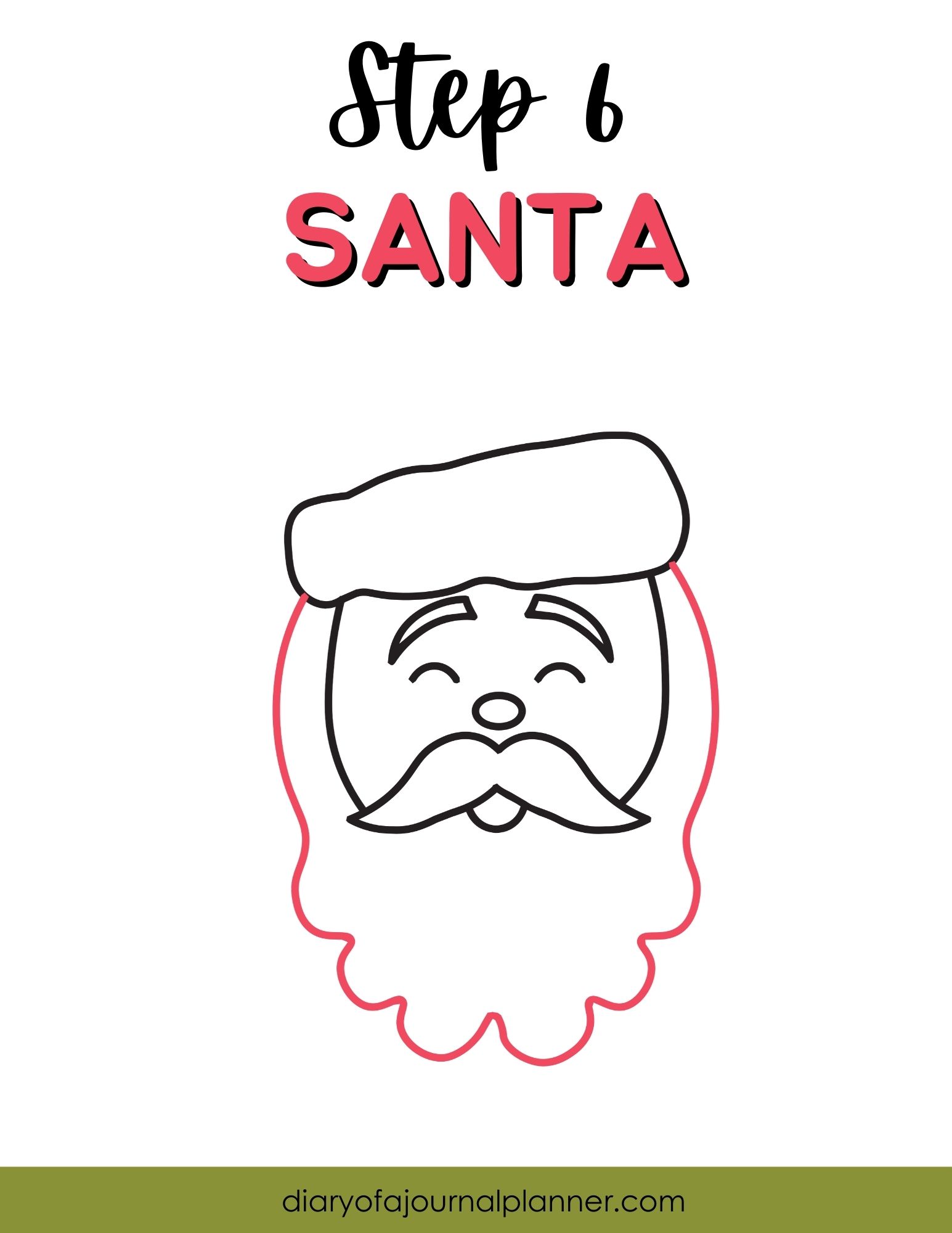 Step 6 - beginners doodle santa claus