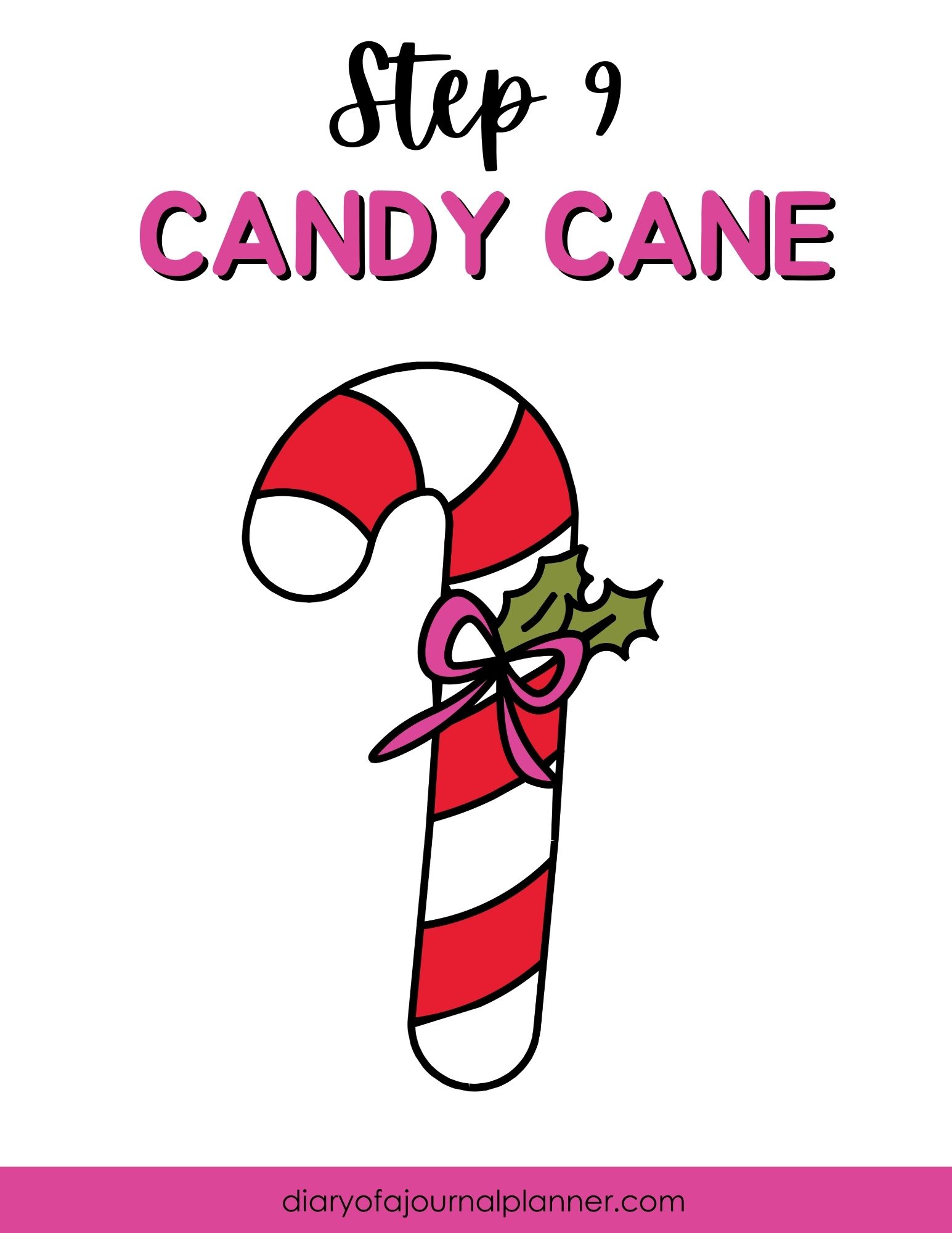 Step 9 - Easy candy cane illustration