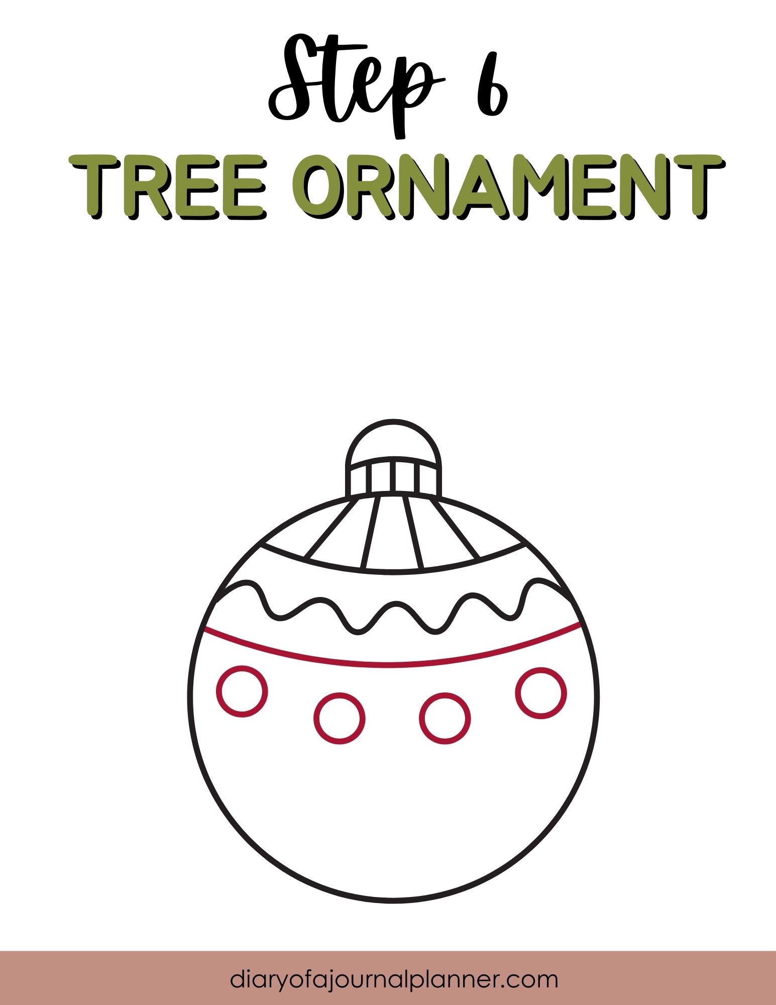 Step 6 - kids drawing activity tree ornament