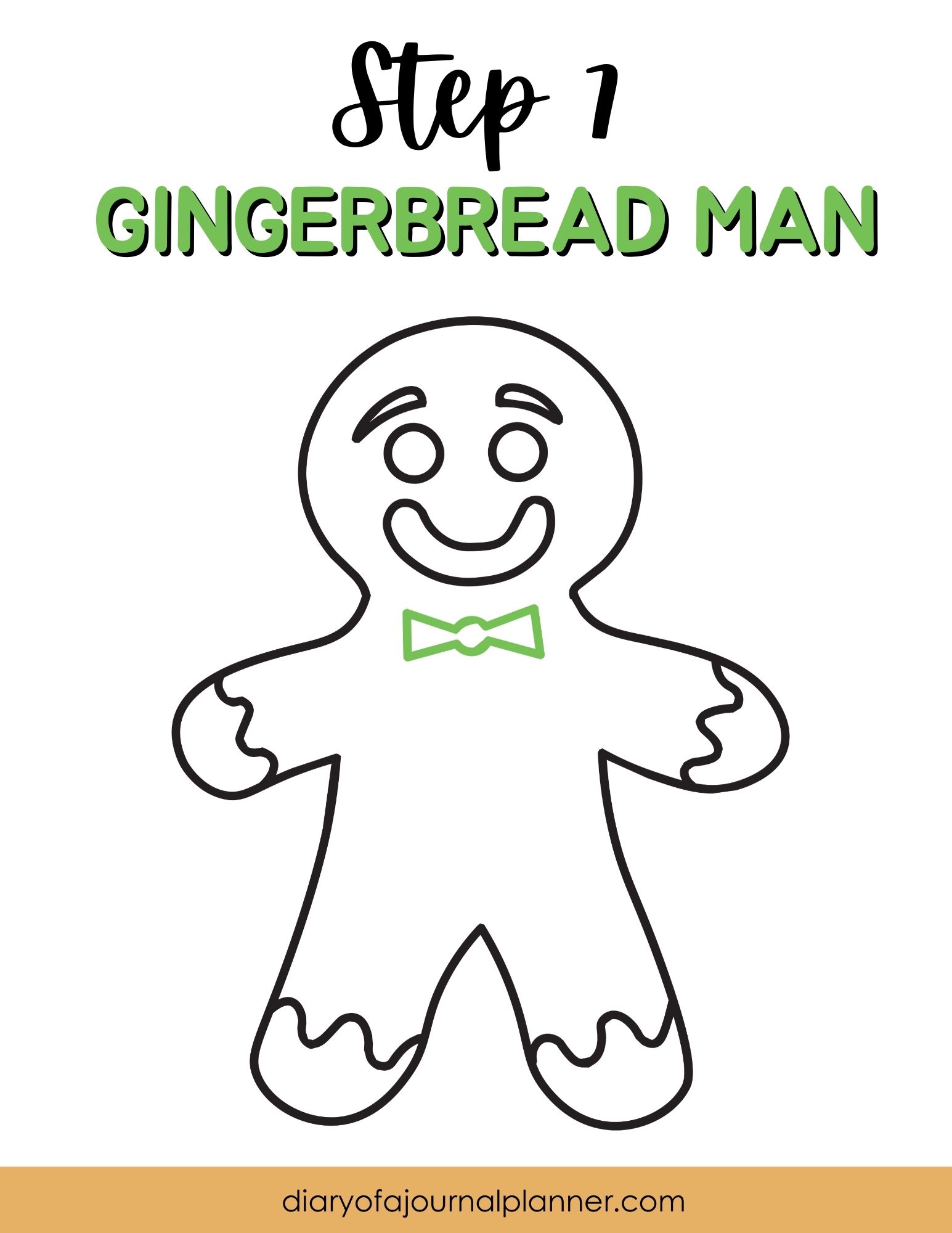 Step 7- beginner drawing gingerbread man