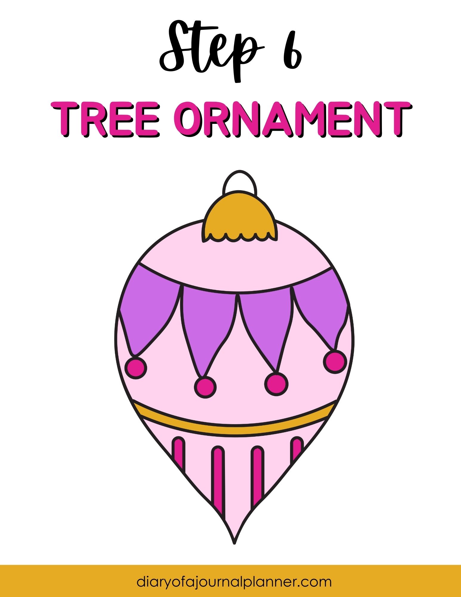 Step 6- Simple tree ornament drawing