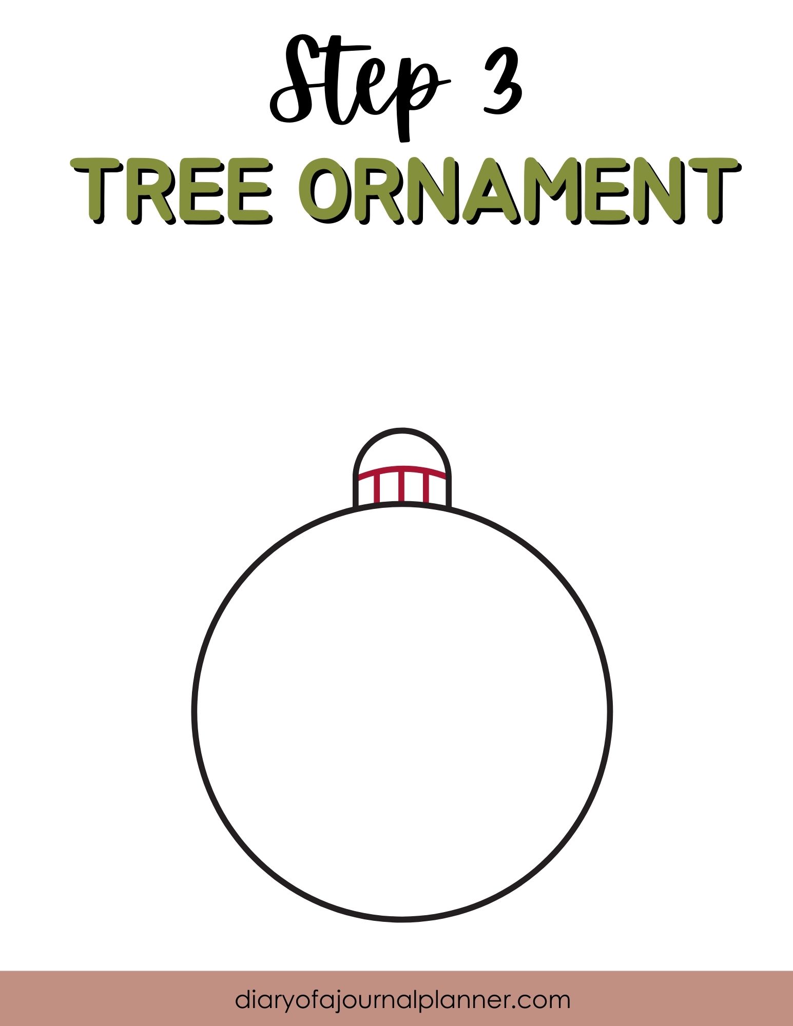 easy round tree ornament drawing step-by-step