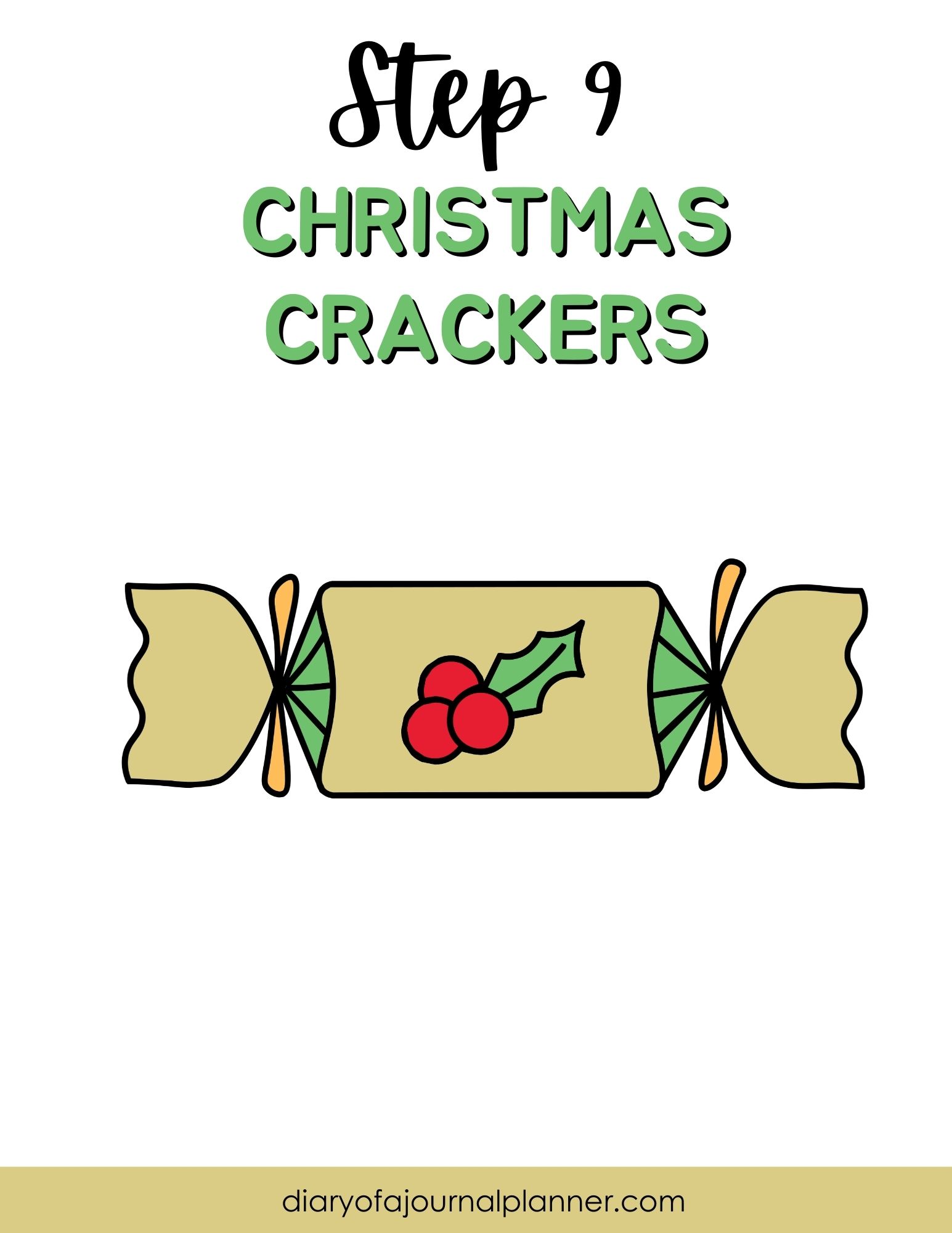 Step 9 - Simple christmas cracker drawing