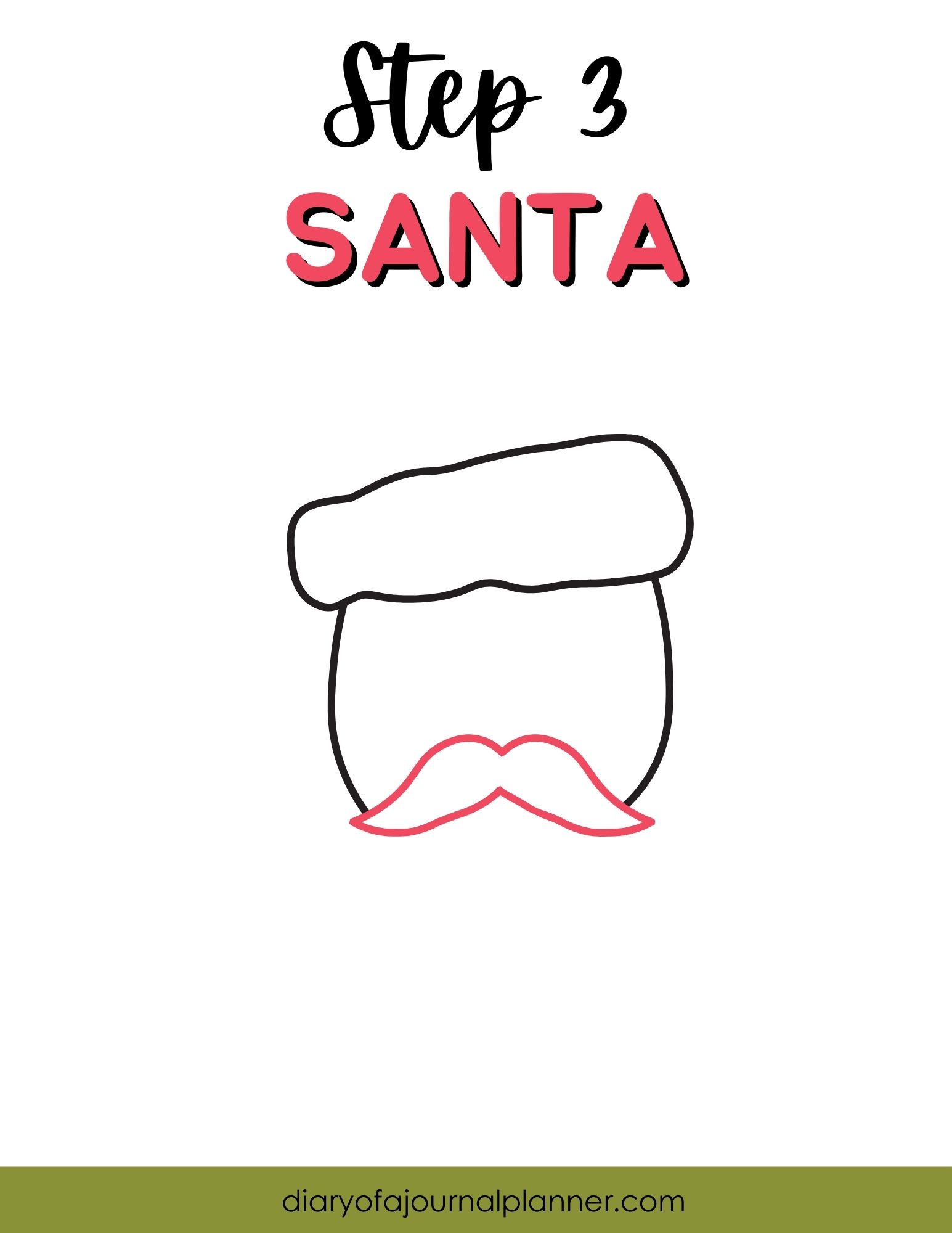 Step 3 - beginners drawing santa
