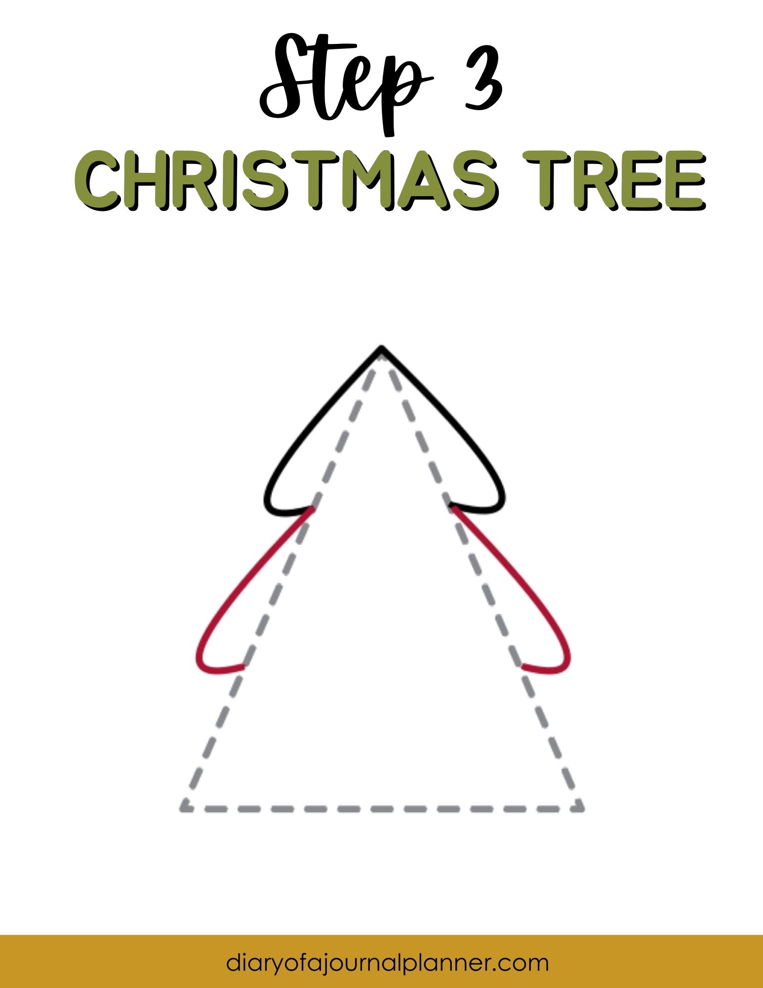 Step 3 - christmas tree doodle for beginners
