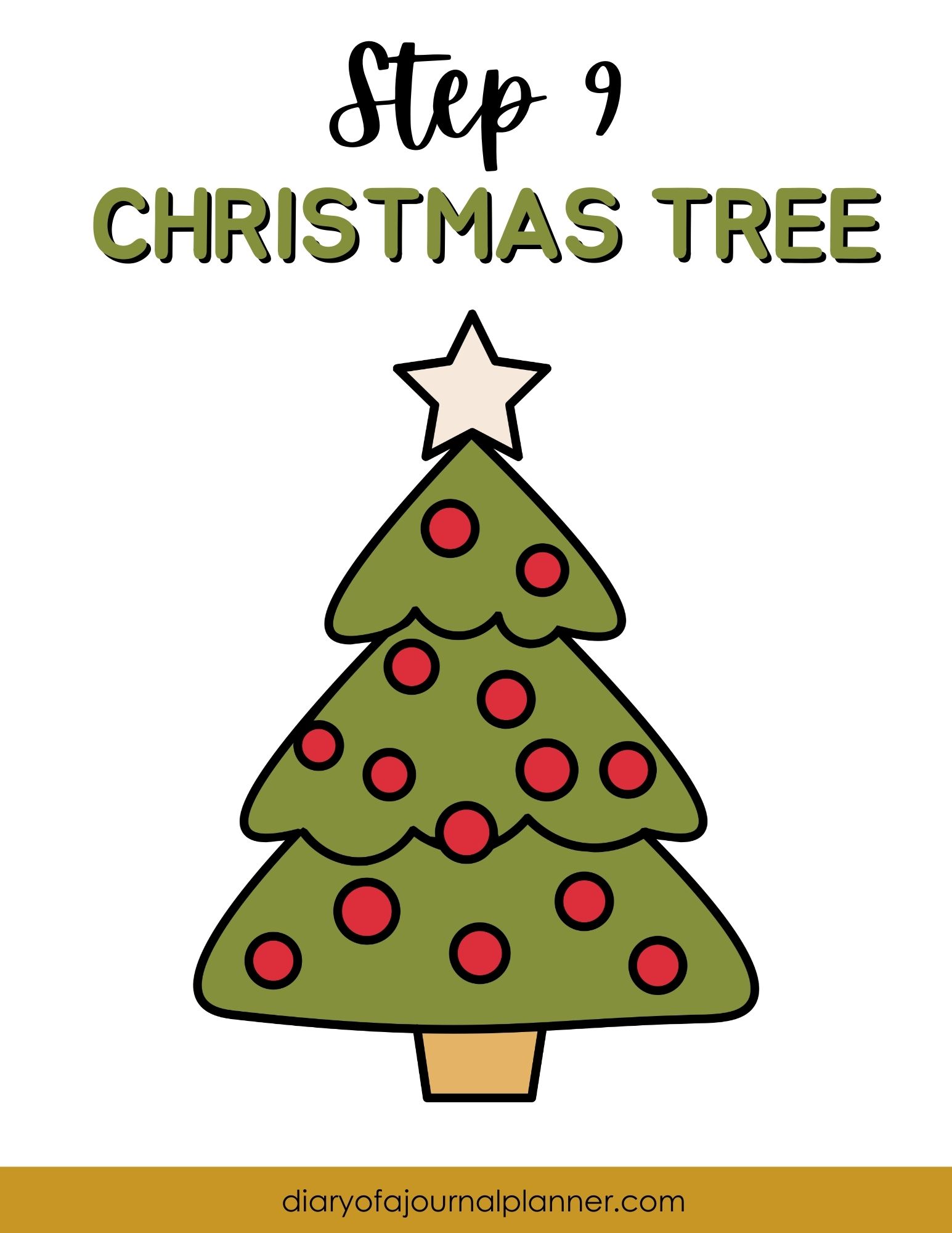 Step 9 - Christmas Tree Bullet journal Doodle