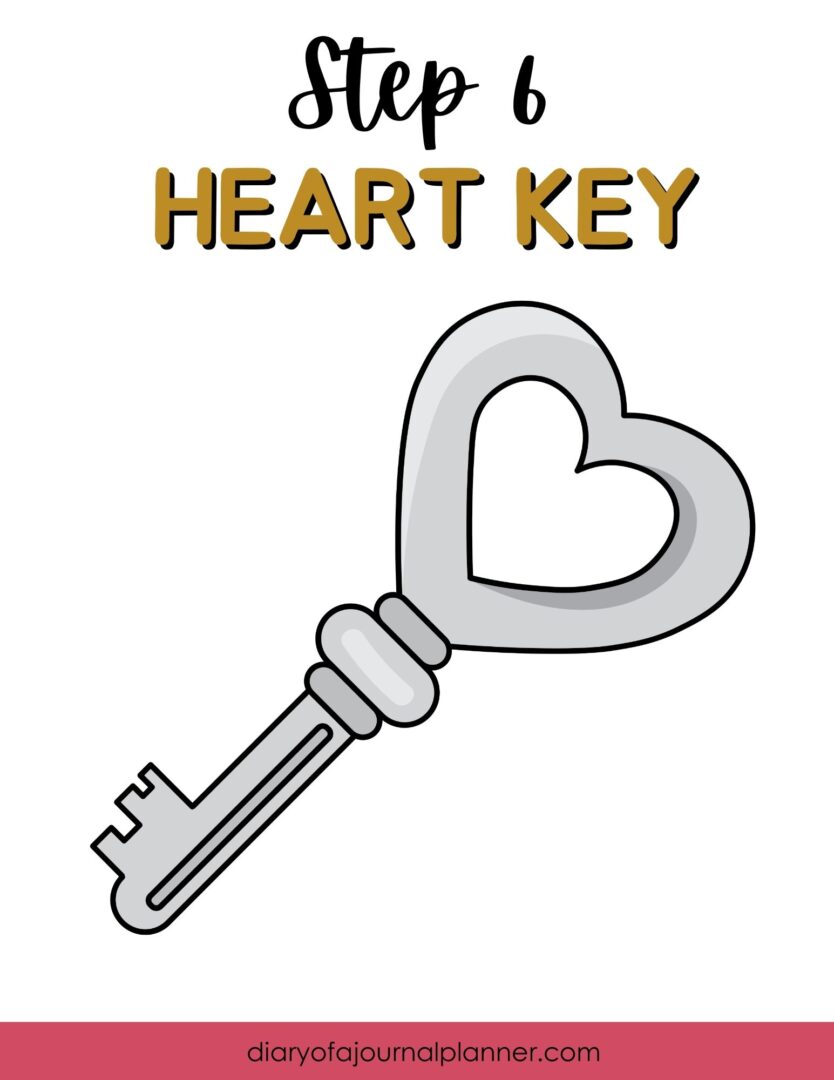 How To Draw A Heart Key Doodle