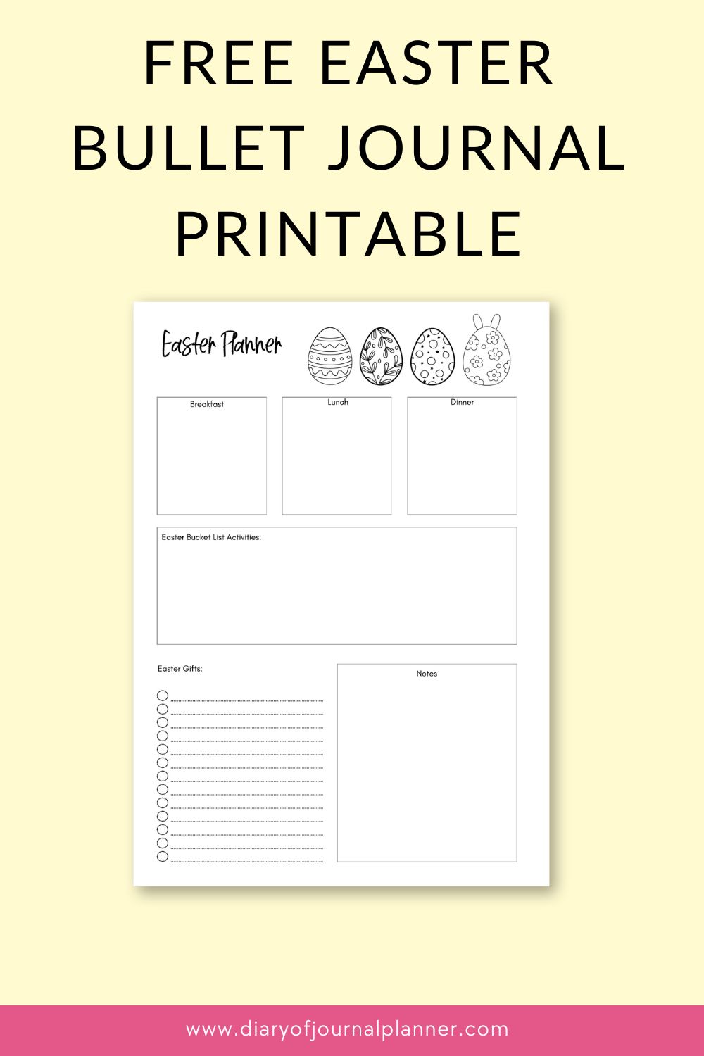 Free Easter Bullet Journal Printable