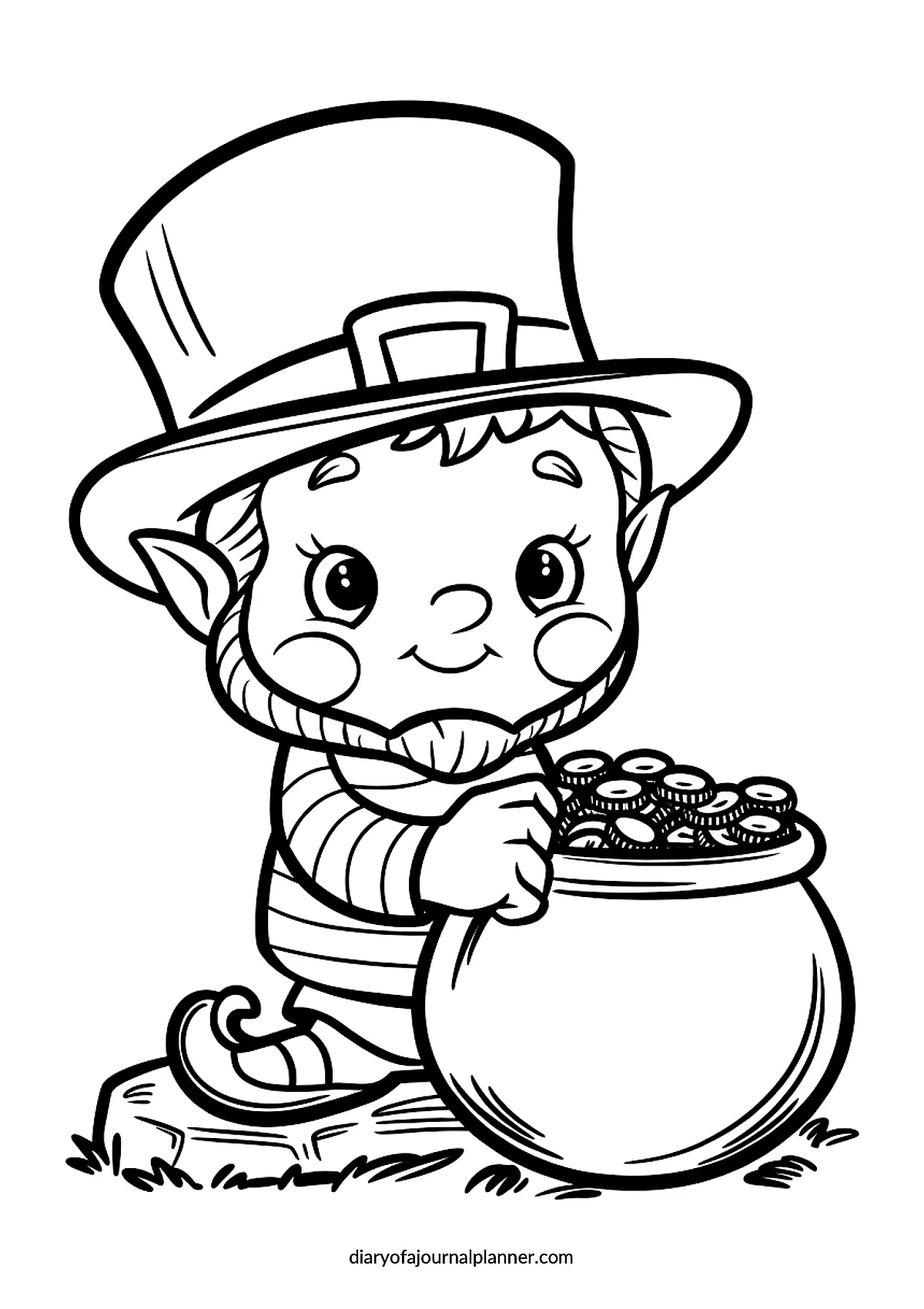 Cute leprechaun coloring page