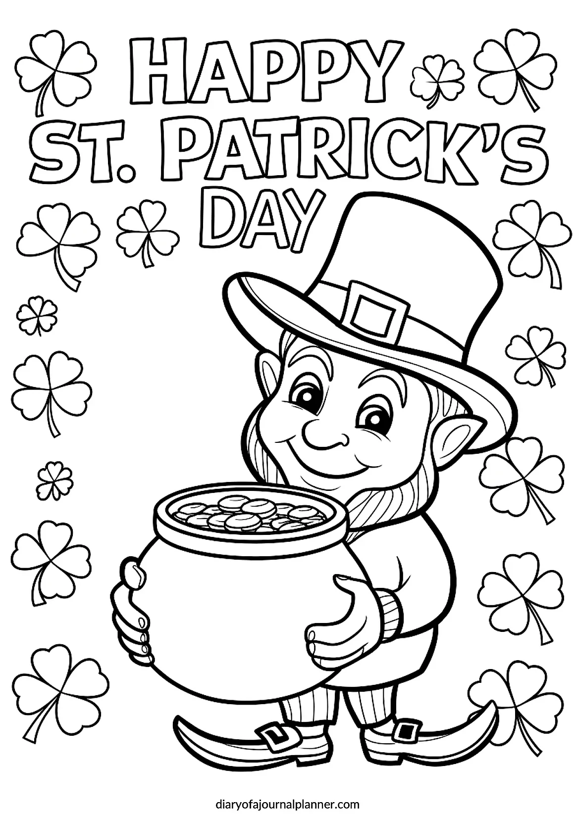 kids free coloring pages for St Patrick's day