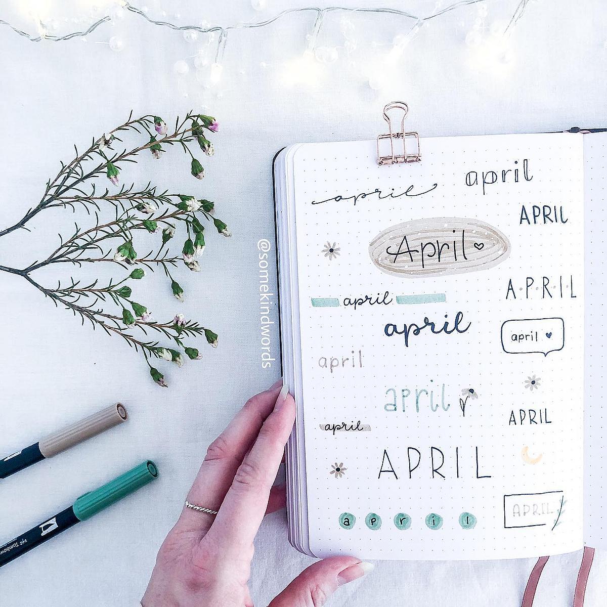 April Headers: Cute & Aesthetic Bullet Journal Headers