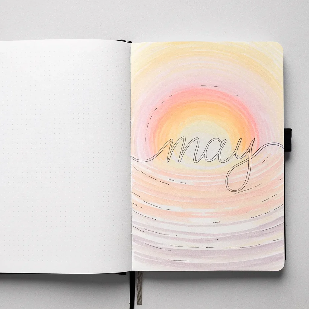 Aura-Inspired Bullet Journal Cover May