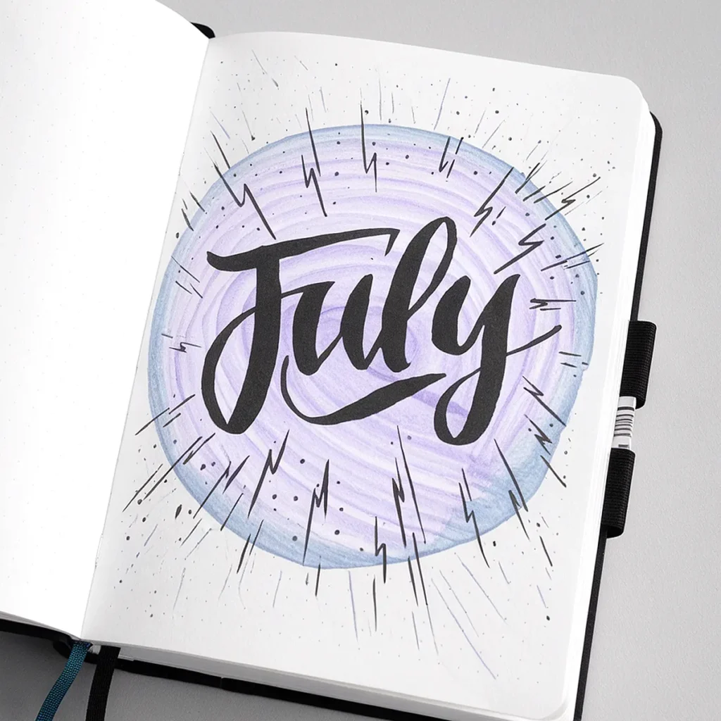 Aura-Inspired Bullet Journal Cover July