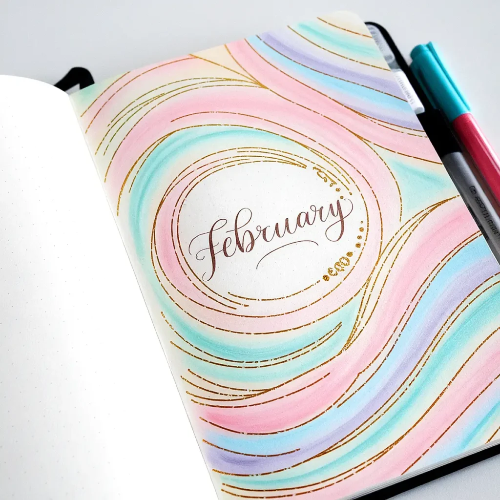 Bujo aura theme cover February