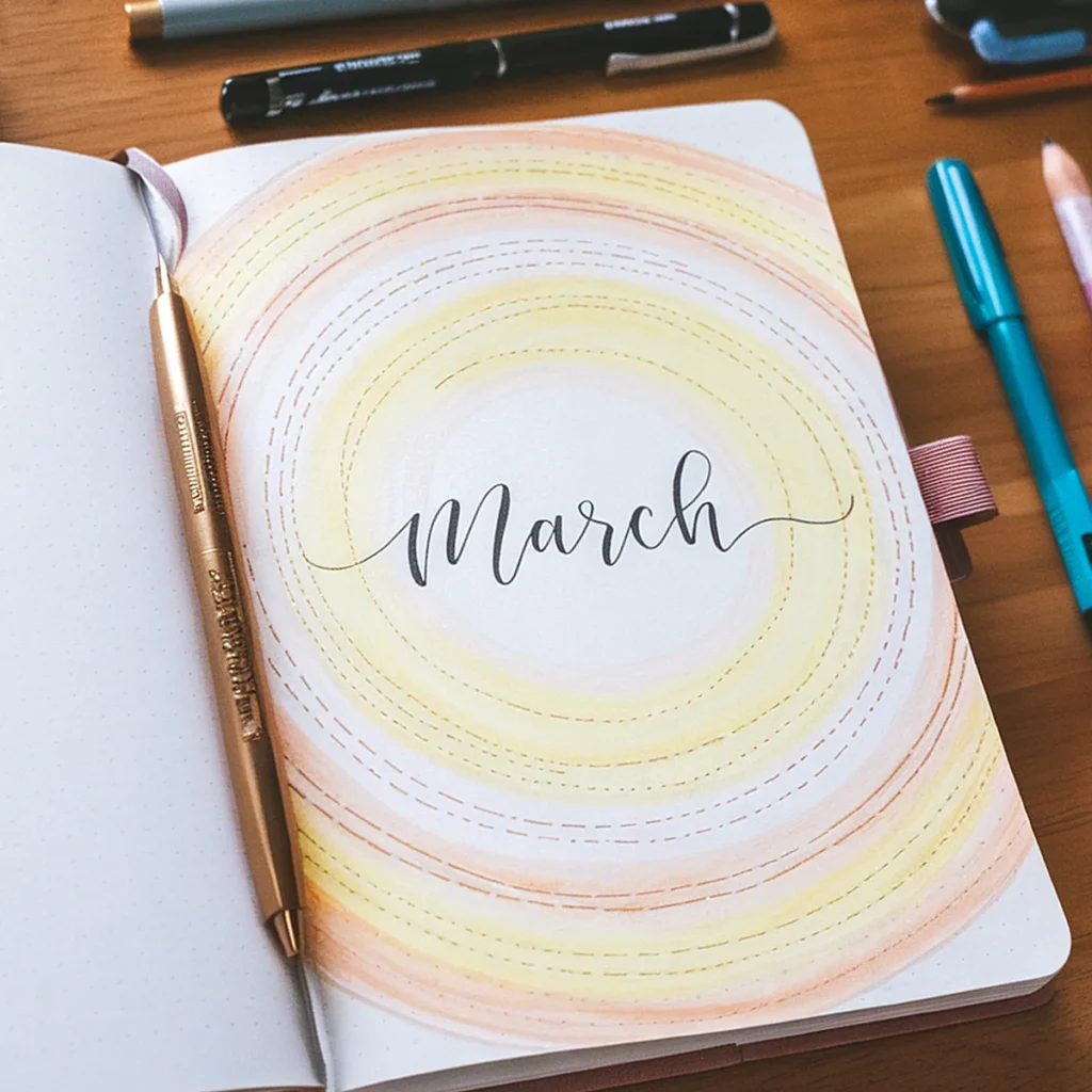 Bujo aura theme cover March