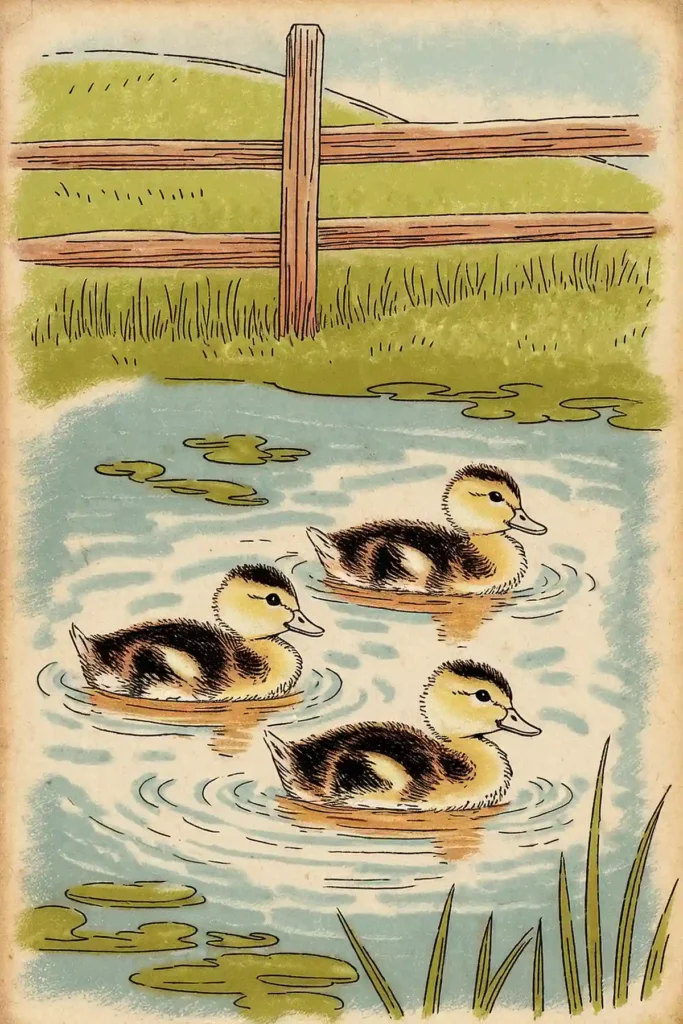 Ducks vintage scrapbook paper