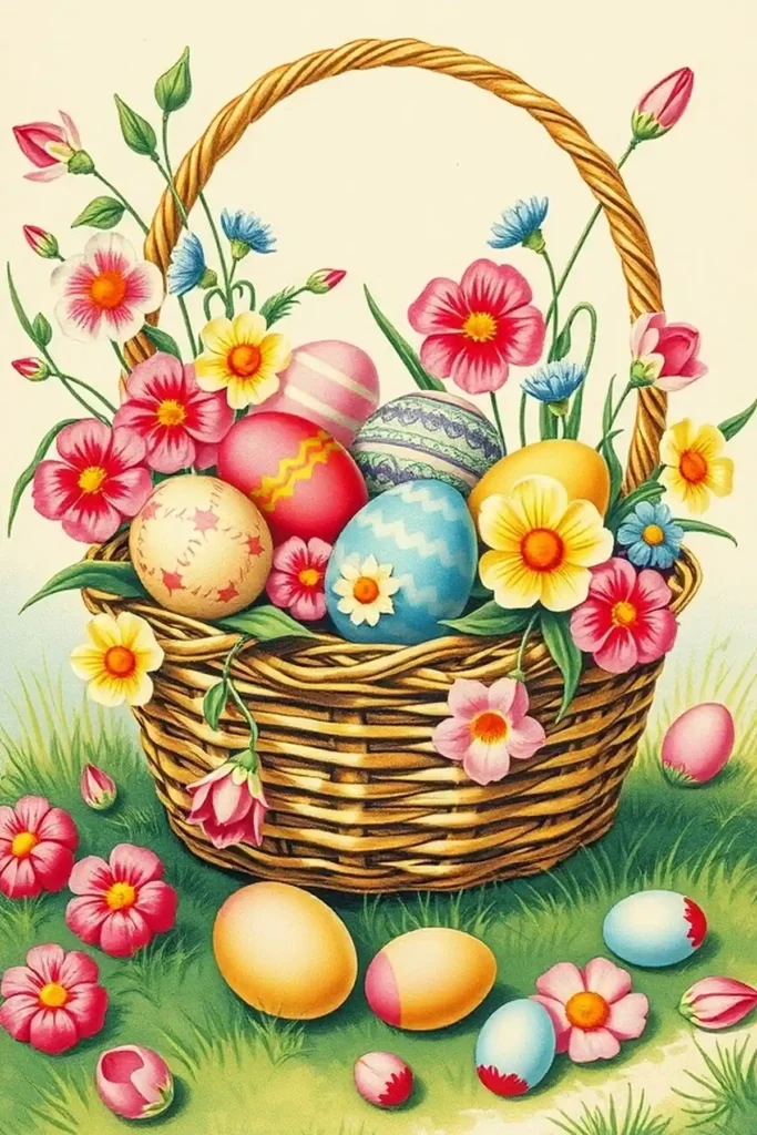 Basket vintage image