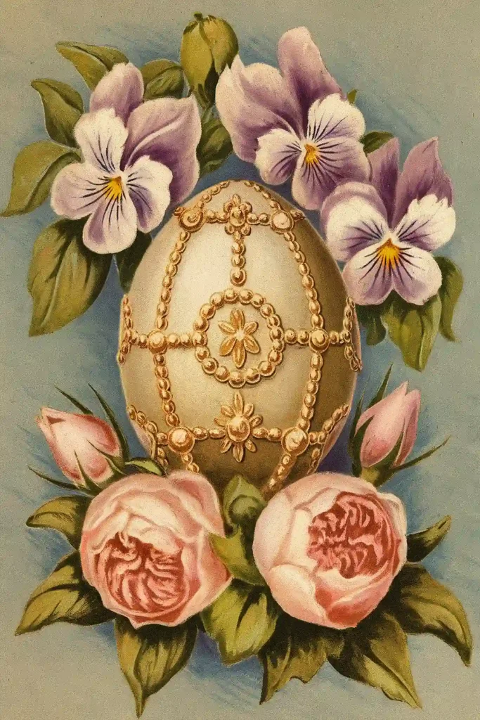 Easter egg vintage paper for scrapbooking