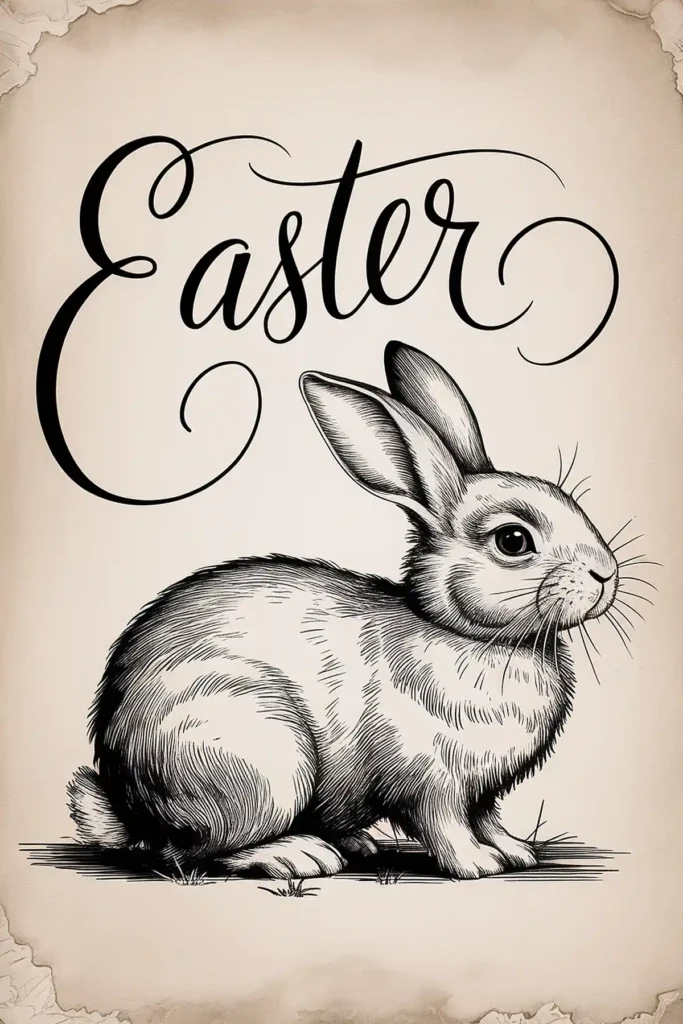 Easter greeting card vintage paper