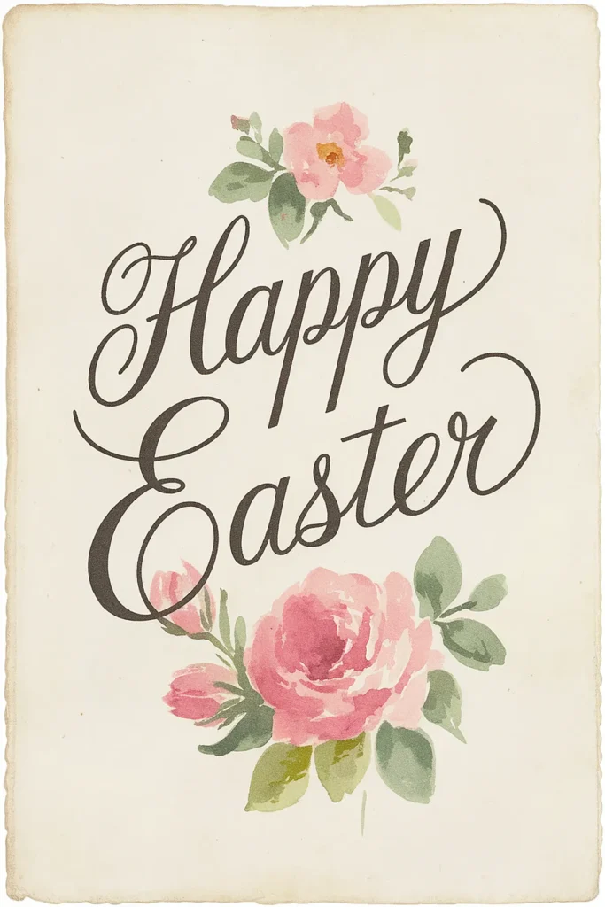 Vintage Floral happy Easter
