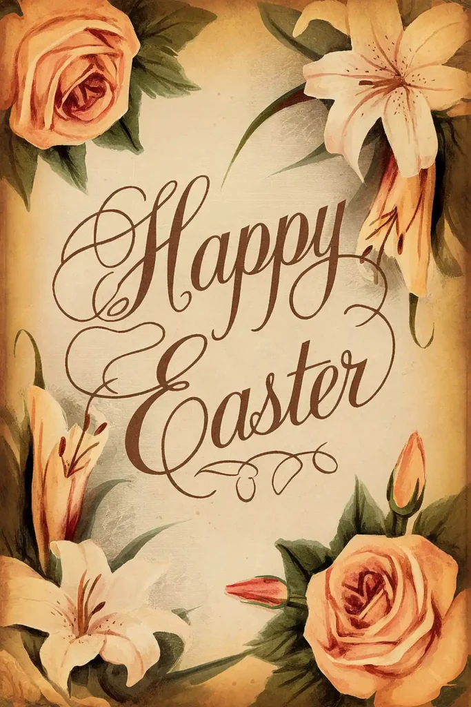 Floral happy Easter image