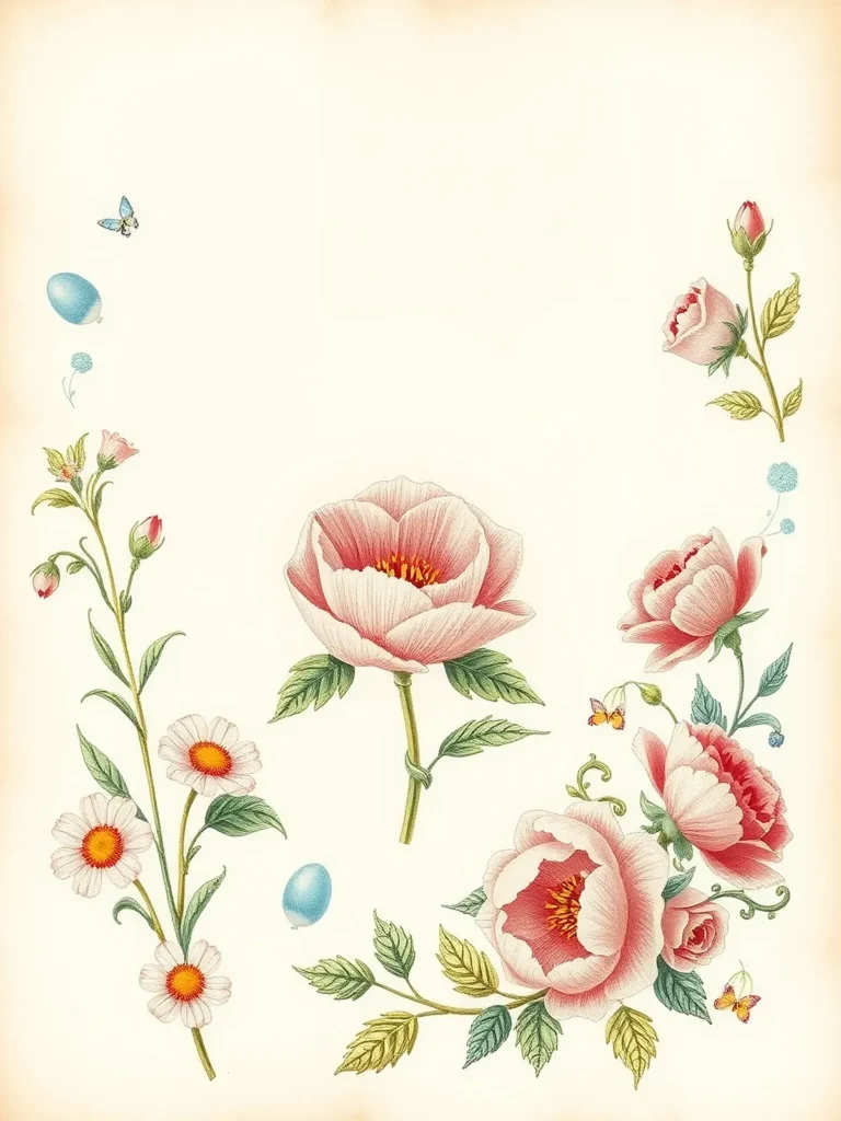 Floral paper vintage paper for scrapbooking