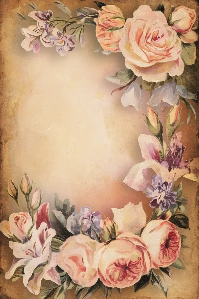 Flower frame vintage image