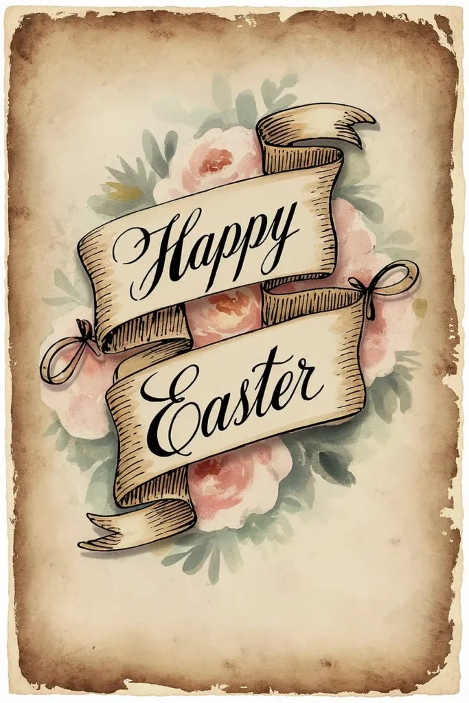 Greetings Vintage Happy Easter Banner