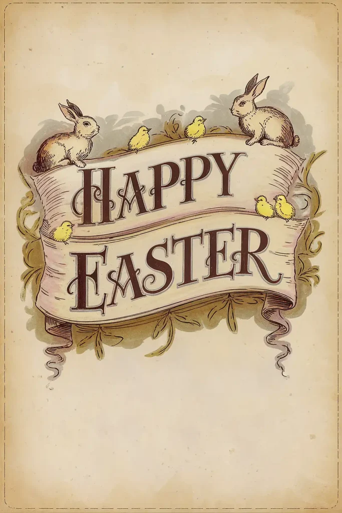 Vintage Happy Easter Banner