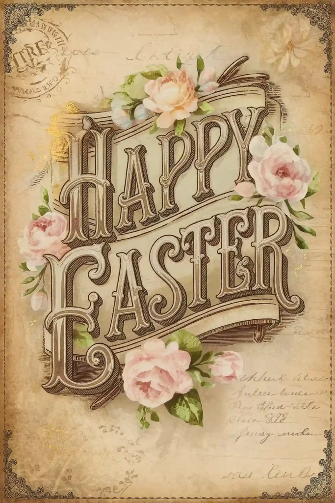 Vintage "Happy Easter" Calligraphy