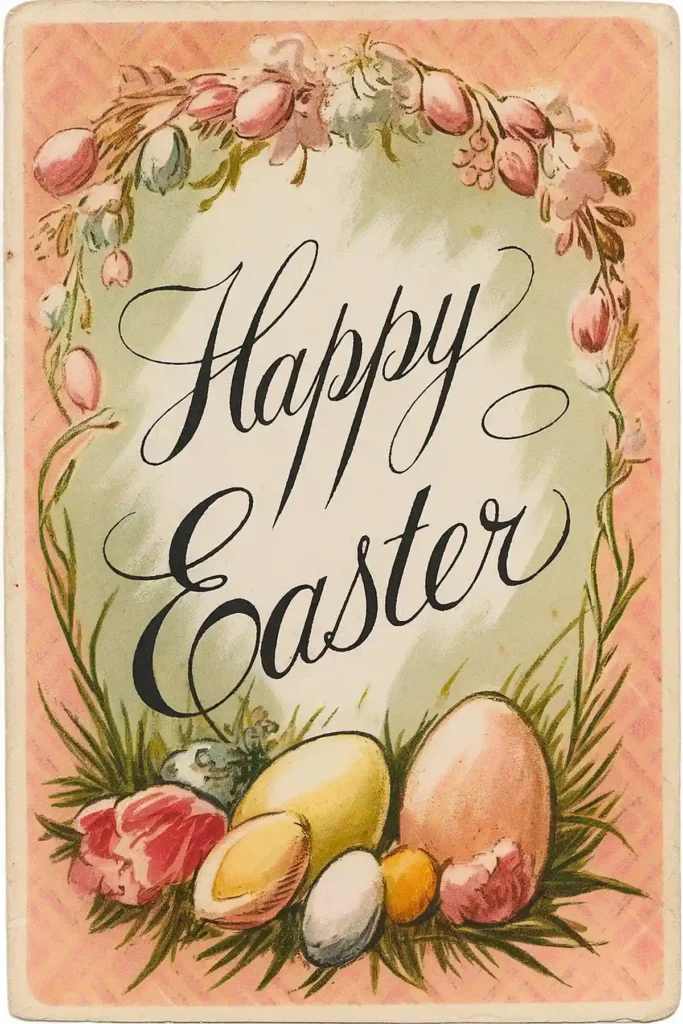 Happy Easter Vintage paper for scrapbooking