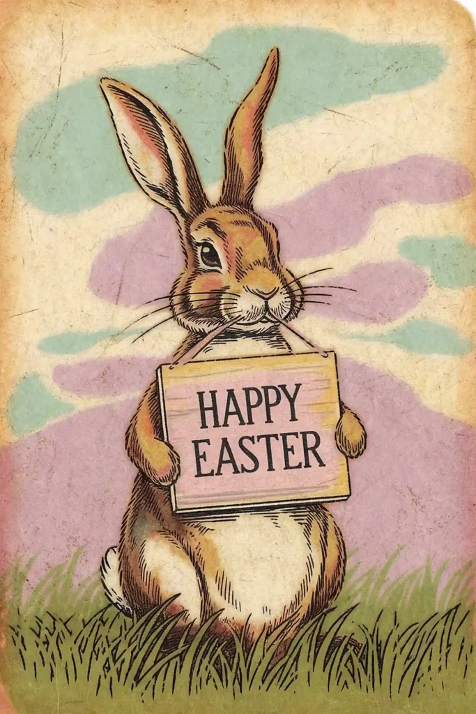 Happy Easter vintage image