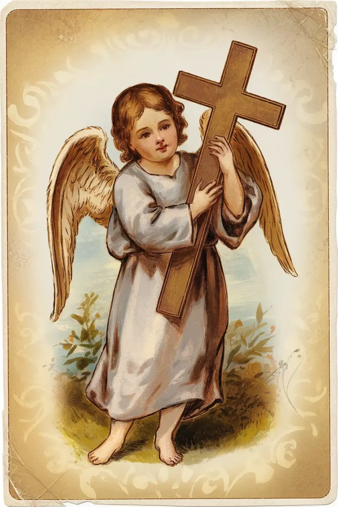 Easter angel authentic vintage-style image paper for scrapbooking