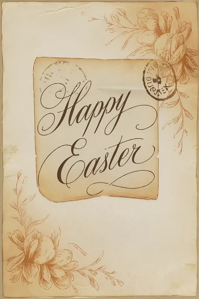 Easter Vintage Postcard scrapbooking