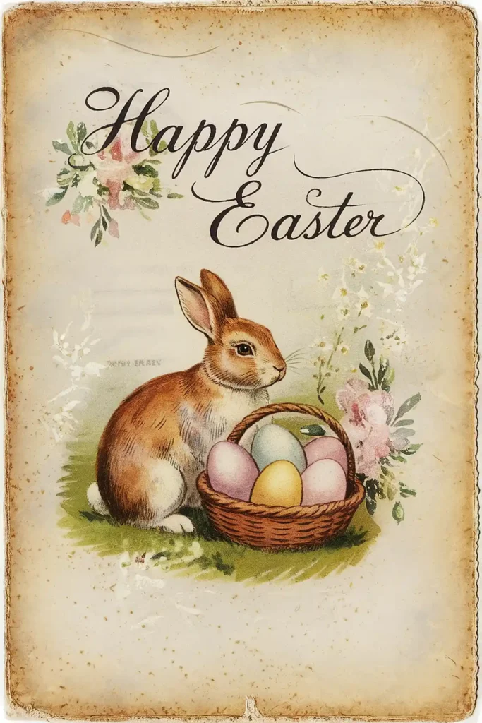 Easter Vintage Postcard for projects