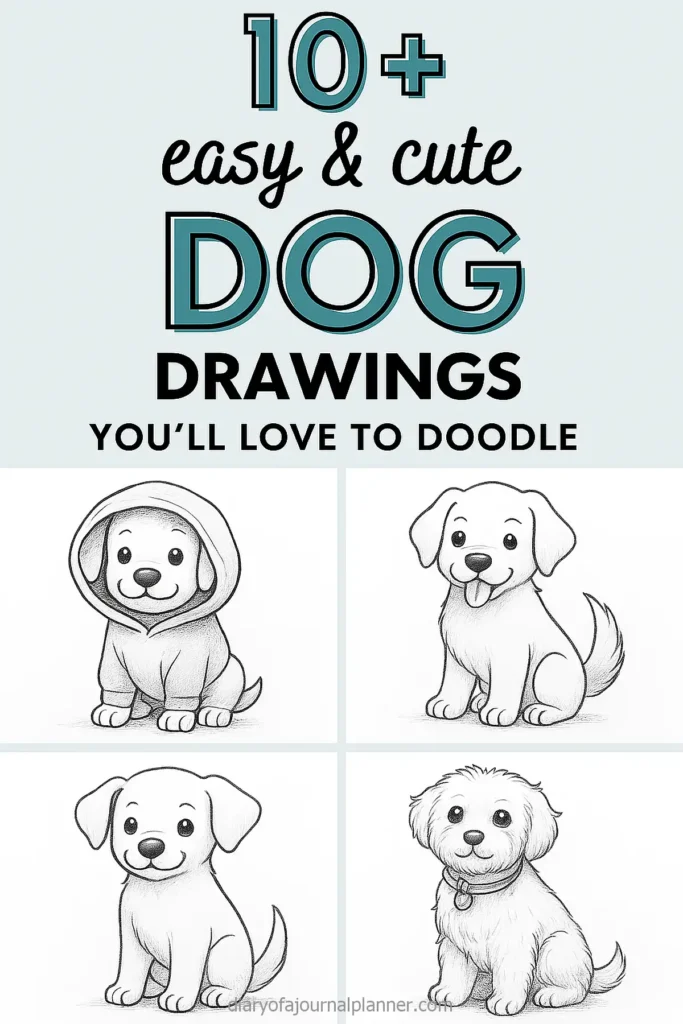 10+ easy and cute dog drawings for doodling inspiration. Perfect for art enthusiasts and beginners alike.
