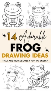 Explore 14 cute frog drawing ideas for sketching fun. Perfect for kids and art enthusiasts. Simple and adorable designs.