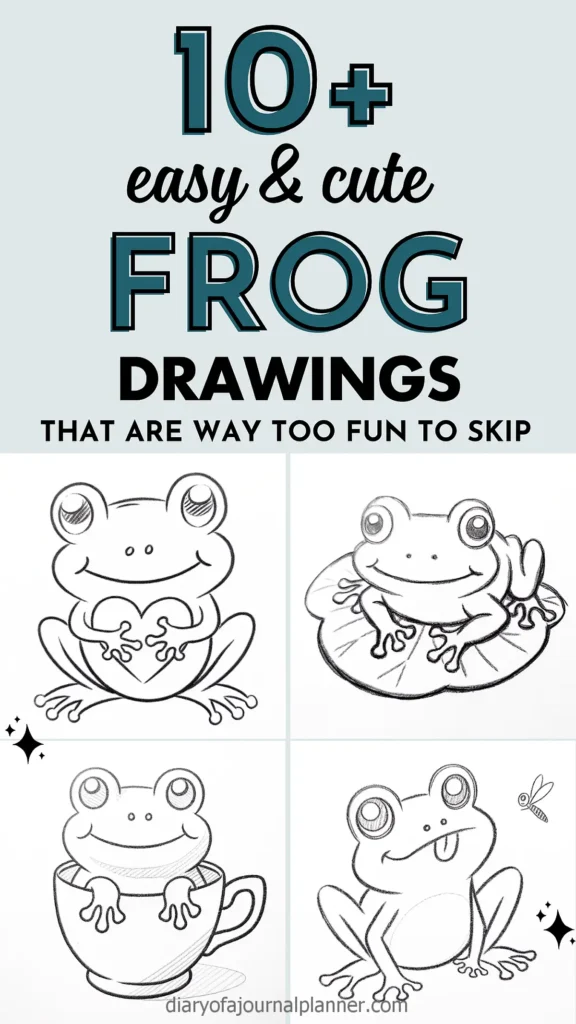 10+ easy and cute frog drawings, featuring adorable sketches perfect for fun art projects and creativity.