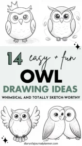 Explore 14 fun and whimsical Cute owl drawing ideas, perfect for sketching and creativity.