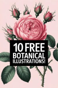 Free Vintage Botanical Illustrations on a light background.